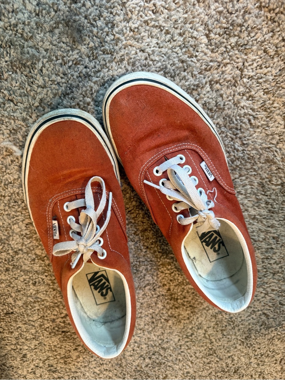Vans Classic Low-Top Canvas Sneakers in Rust Orange with White Trim